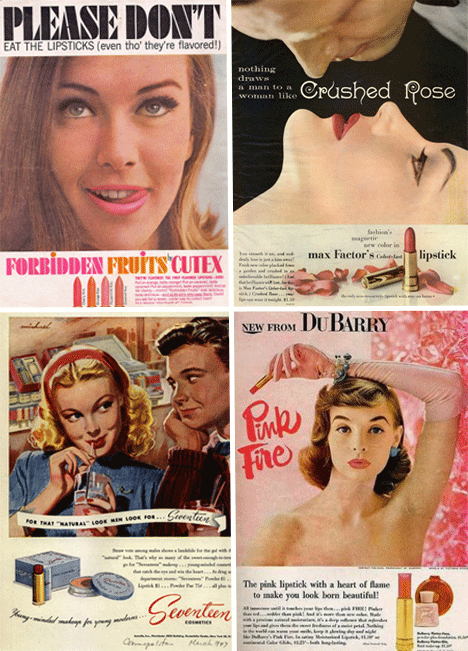 A grouping of rare cosmetic ads from the 50s and 60s